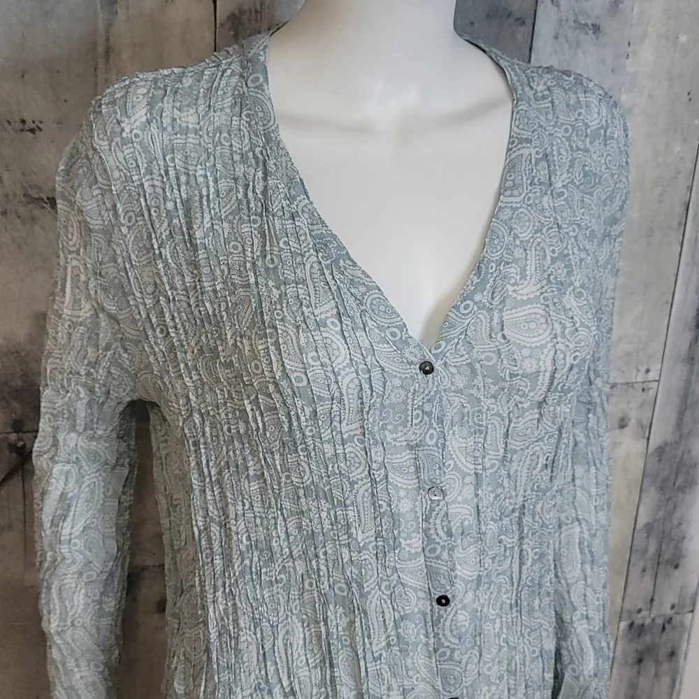 Zara Semi Sheer Wrinkled Button Down Dress - Picture 9 of 16